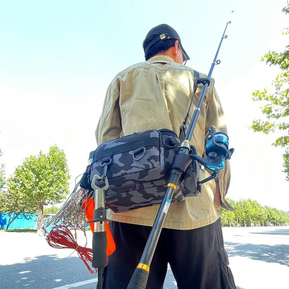 Portable Fishing Shoulder Bag – Rod Holder Storage for Outdoor Sports