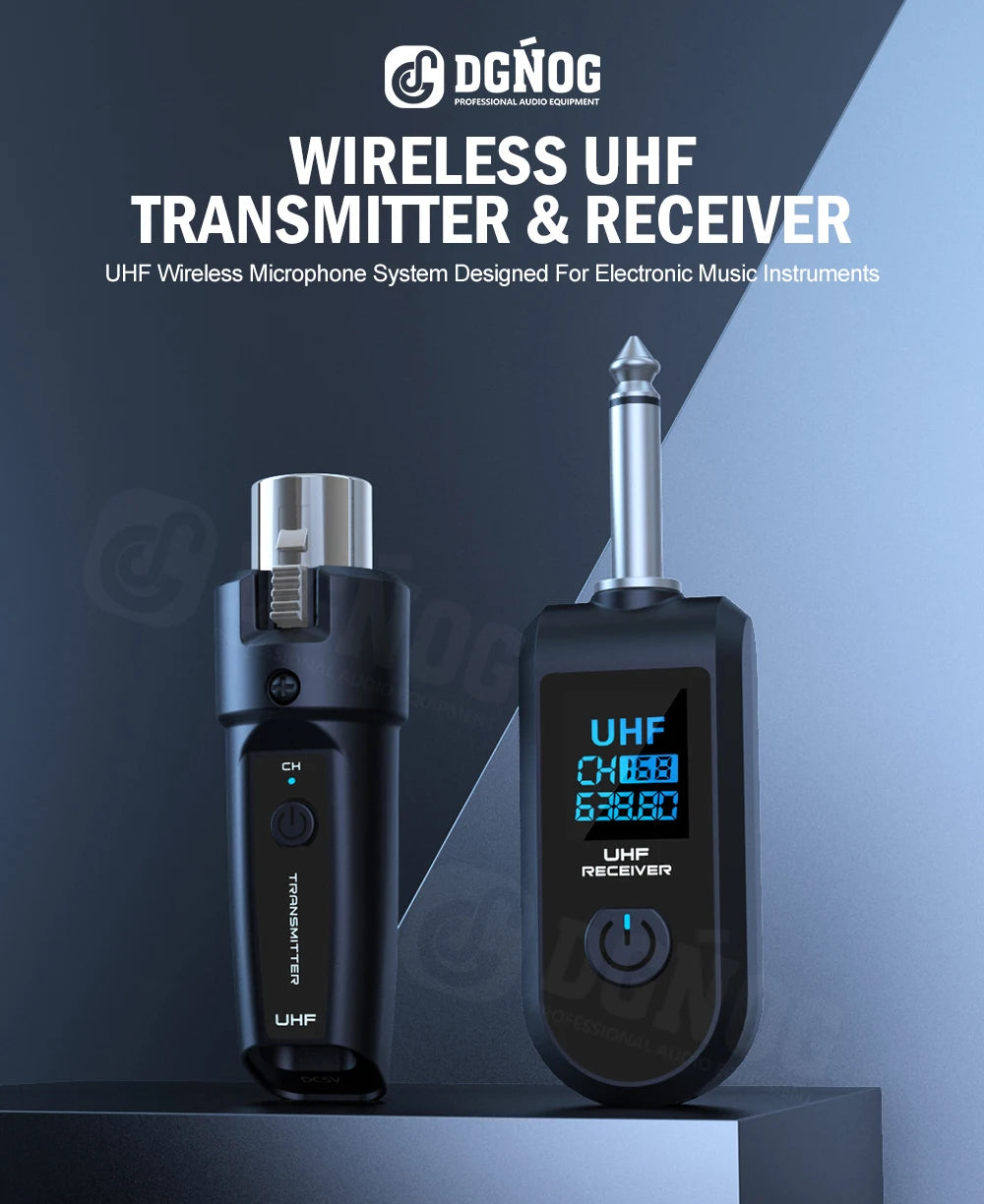 Wireless XLR Microphone System – Rechargeable Transmitter for PA Audio Mixer