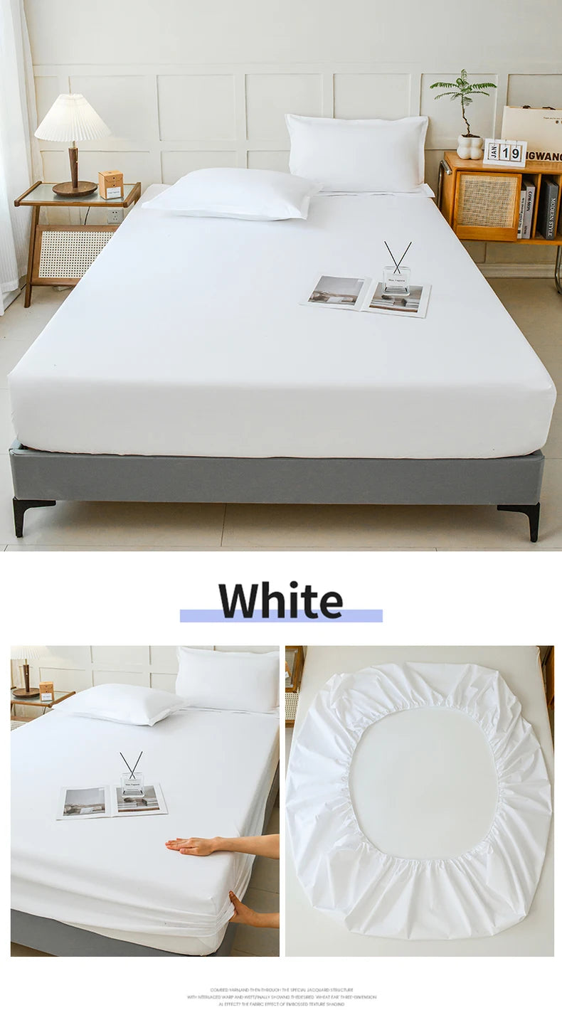 Waterproof Fitted Mattress Protector – Elastic Bed Cover for Home Bedding