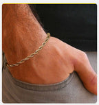 Stainless Steel Rope Chain Bracelet – Unisex Twisted Link Jewelry for Gift