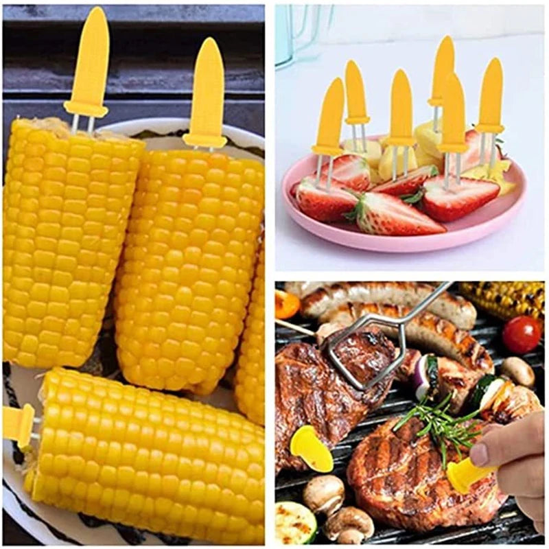 Stainless Steel Corn Holders – Skewers for Outdoor Barbecue and Camping
