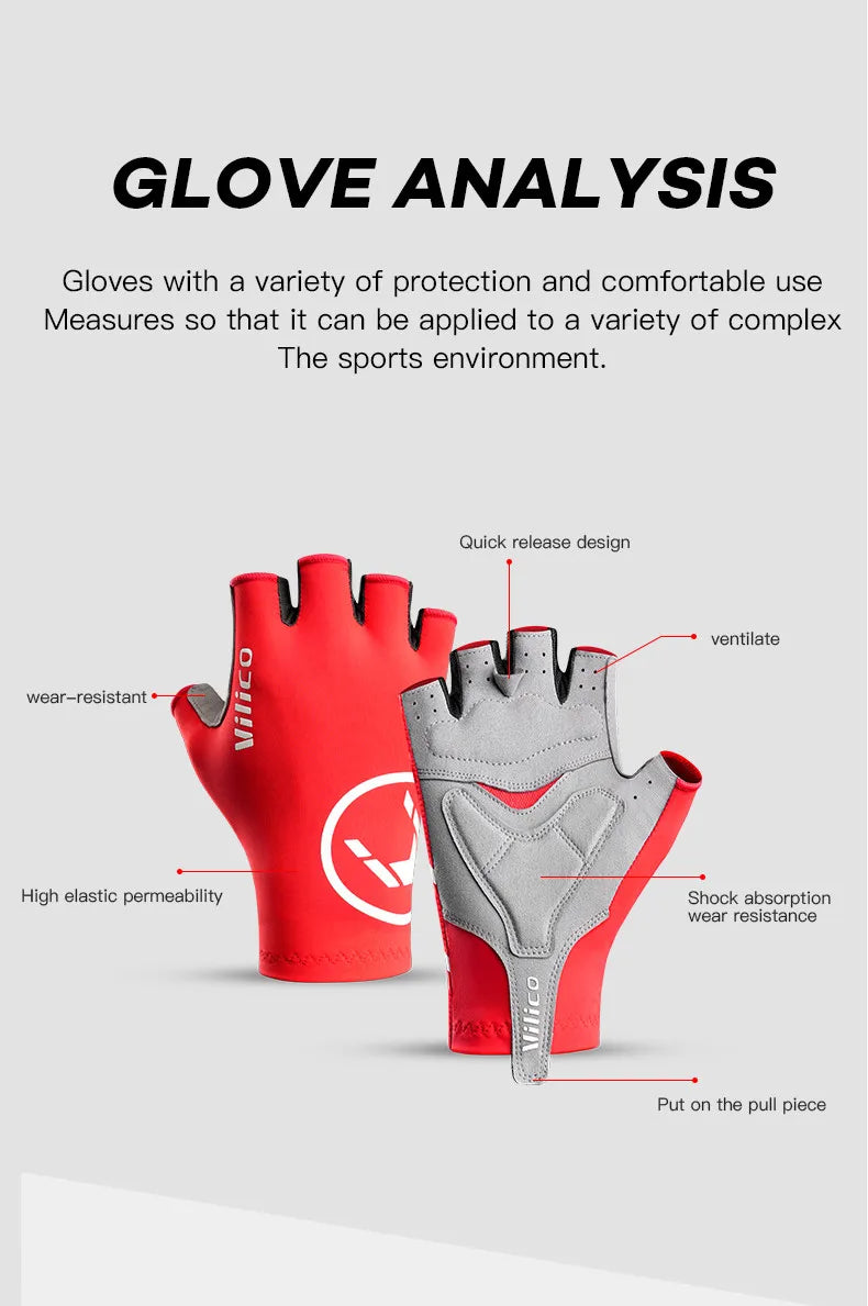 Half Finger Cycling Gloves – Anti-Slip Breathable Mittens for Road MTB Racing