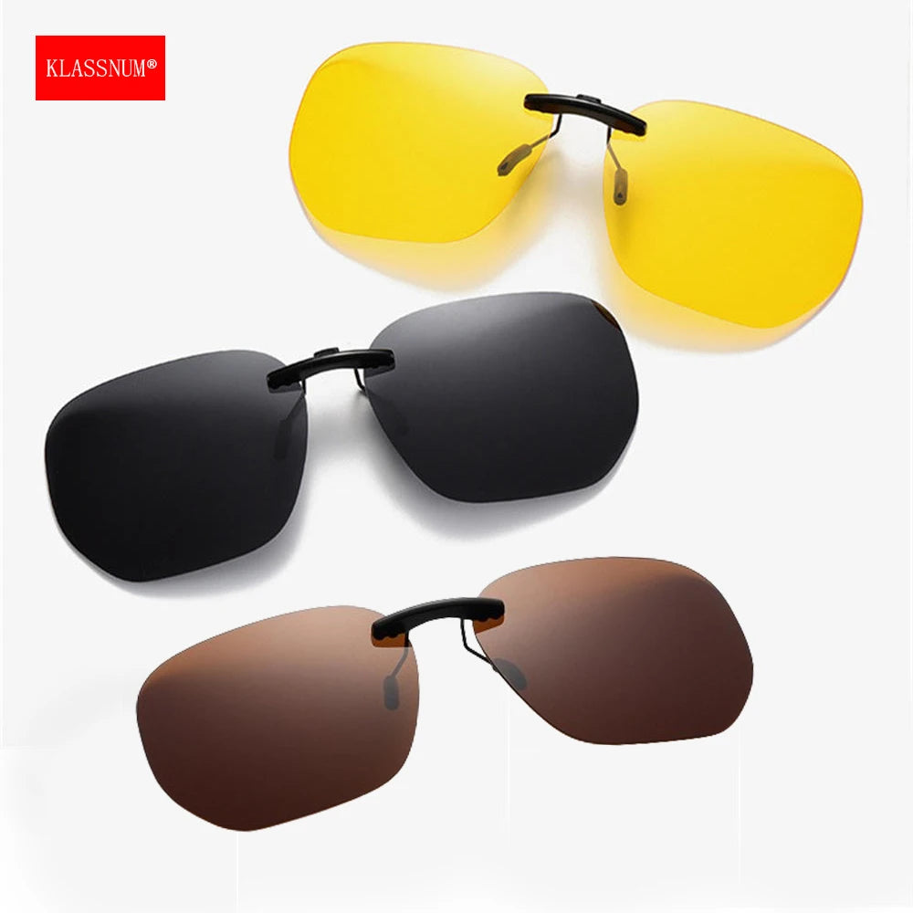 Polarized Clip-On Sunglasses – Square UV400 Lenses for Driving and Fishing