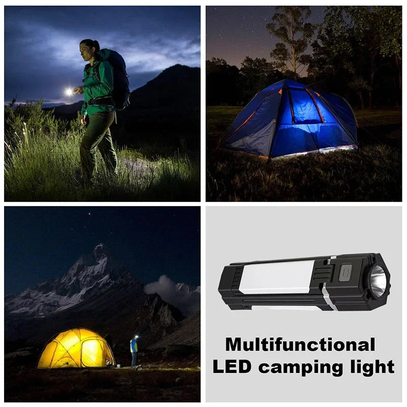 Rechargeable LED Camping Lantern – Foldable Work Light for Outdoor Emergency