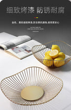 Modern Iron Fruit Basket – Decorative Wire Storage Bowl for Home Kitchen