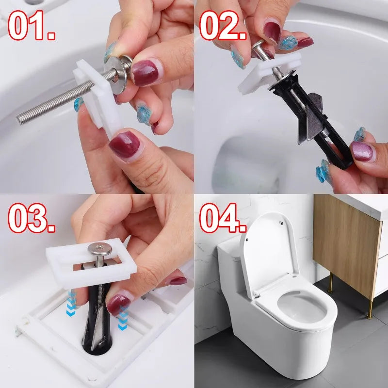 Stainless Steel Toilet Seat Bolt – Retractable Fixing Hardware for Toilet Lids