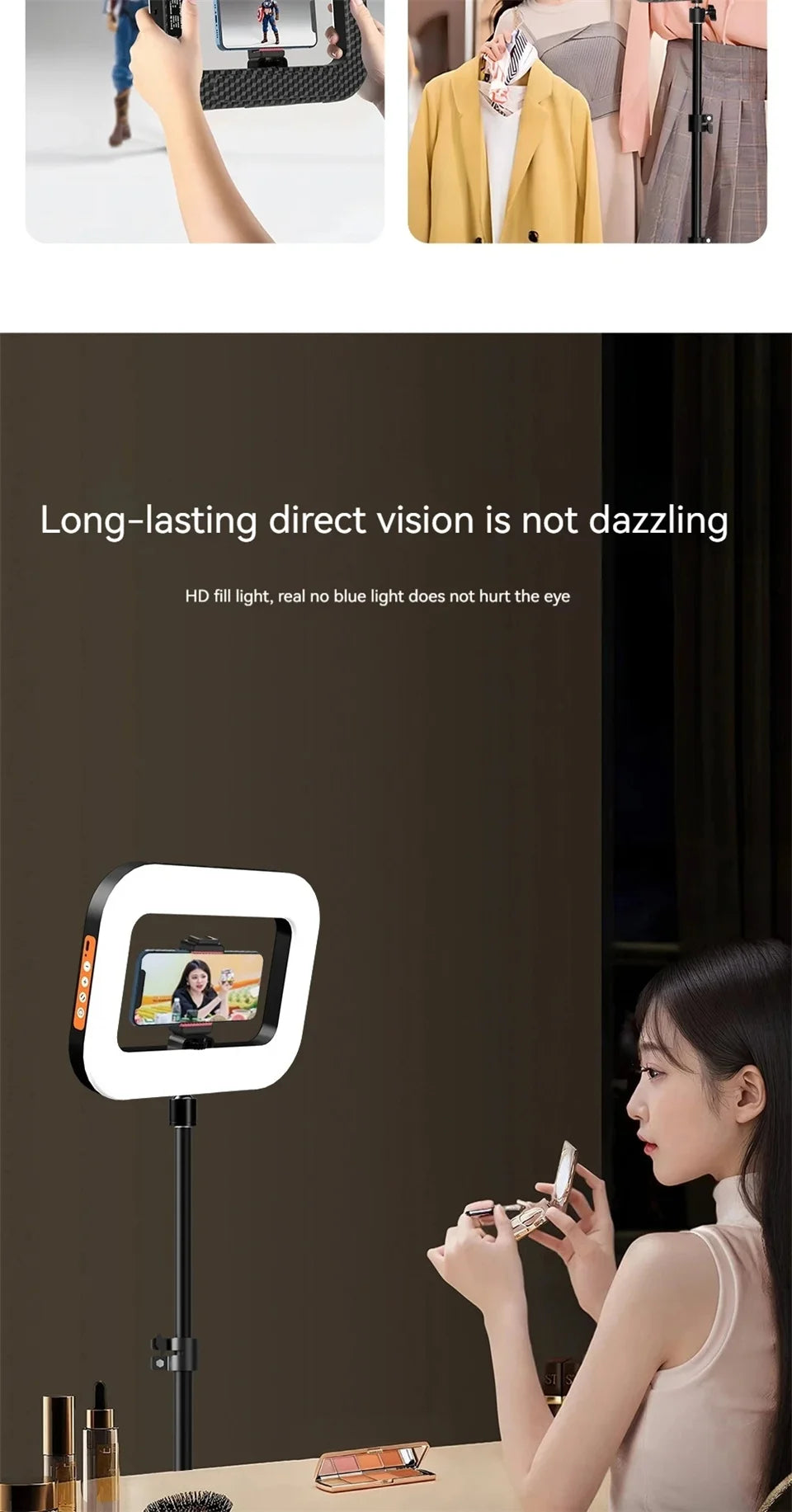 Handheld Ring LED Fill Light – Portable Rechargeable Lamp for Phone Photography