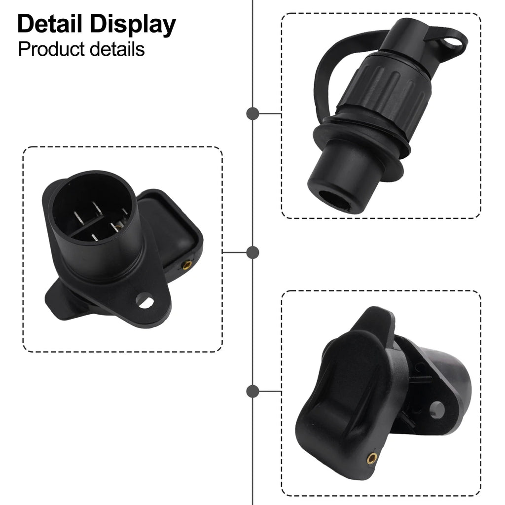 12V 3Pin Trailer Socket – Round Pole Connector for Caravans Trucks and Boats