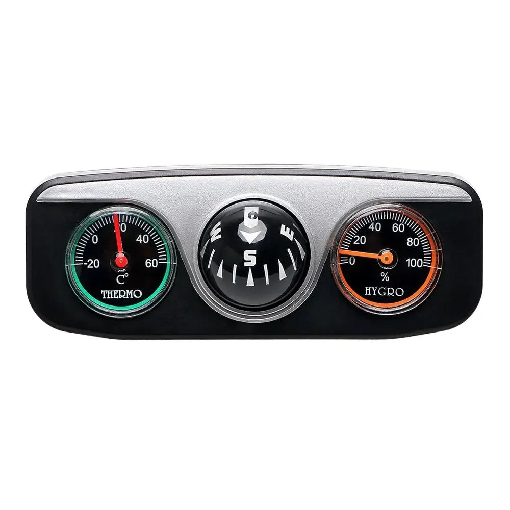 3-in-1 Dashboard Guide Ball – Compass Thermometer Hygrometer for Auto and Boat