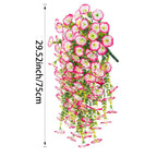 Artificial Morning Glory and Eucalyptus Vine – UV-Resistant Home Wall Decor