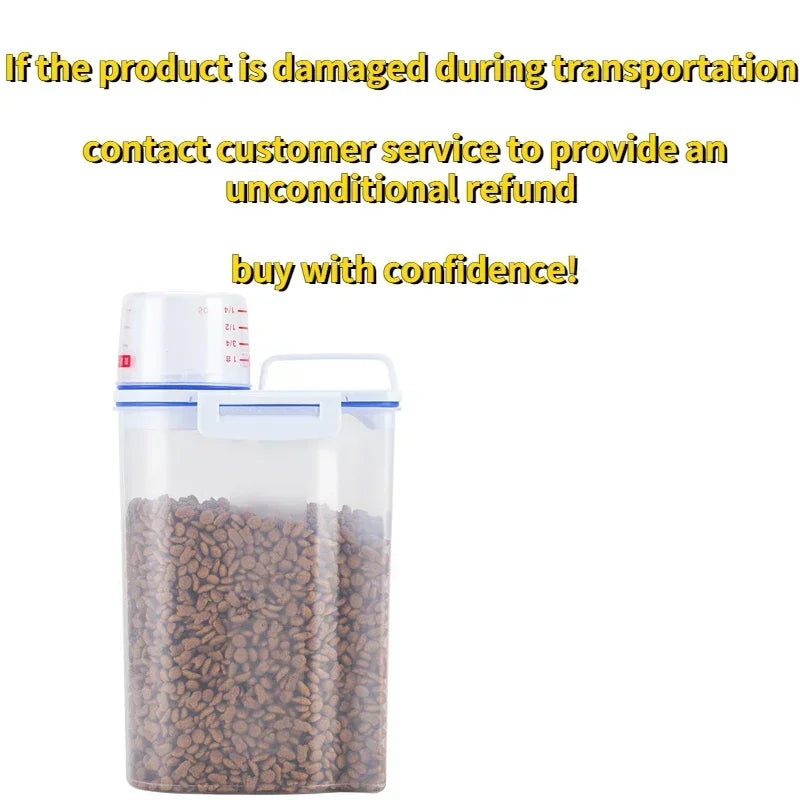 Airtight Plastic Pet Food Container – Moisture-proof Storage for Dog Cat Food