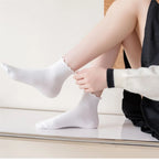 Ruffled Ankle Socks – Breathable Japanese Style Kawaii Hosiery for Women