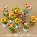Handwoven Crochet Sunflower Potted Plant – Decorative Gift for Home Decor