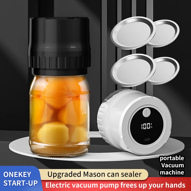 Electric Mason Can Sealer – Portable Vacuum Tool for Kitchen Food Storage