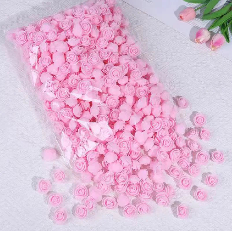Mini PE Foam Rose Heads – Artificial Flowers for DIY Wedding Party Decor