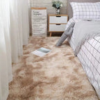 Tie-Dyed Shag Area Rug – Fluffy Non-Slip Carpet for Bedroom and Living Room