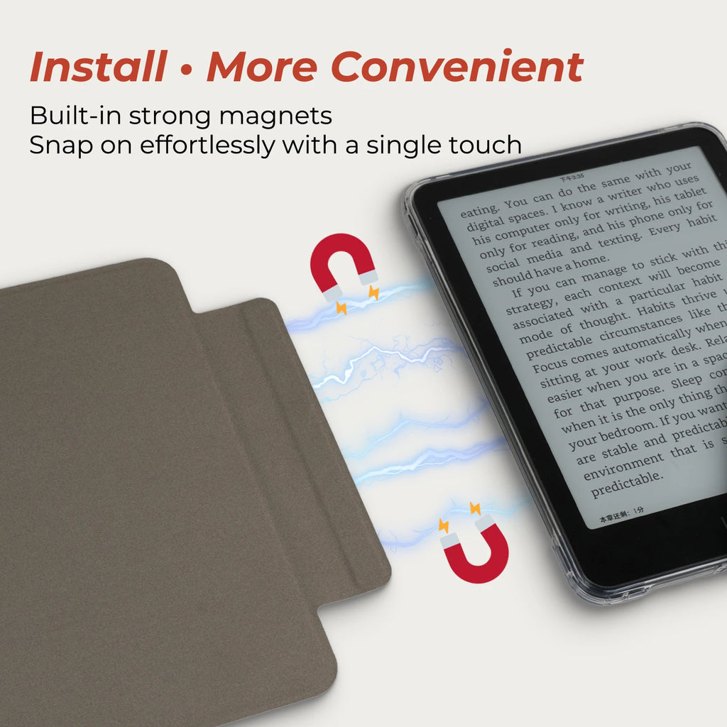 Magnetic Protective Case – Clear Back for Kobo Clara 6-inch E-Reader