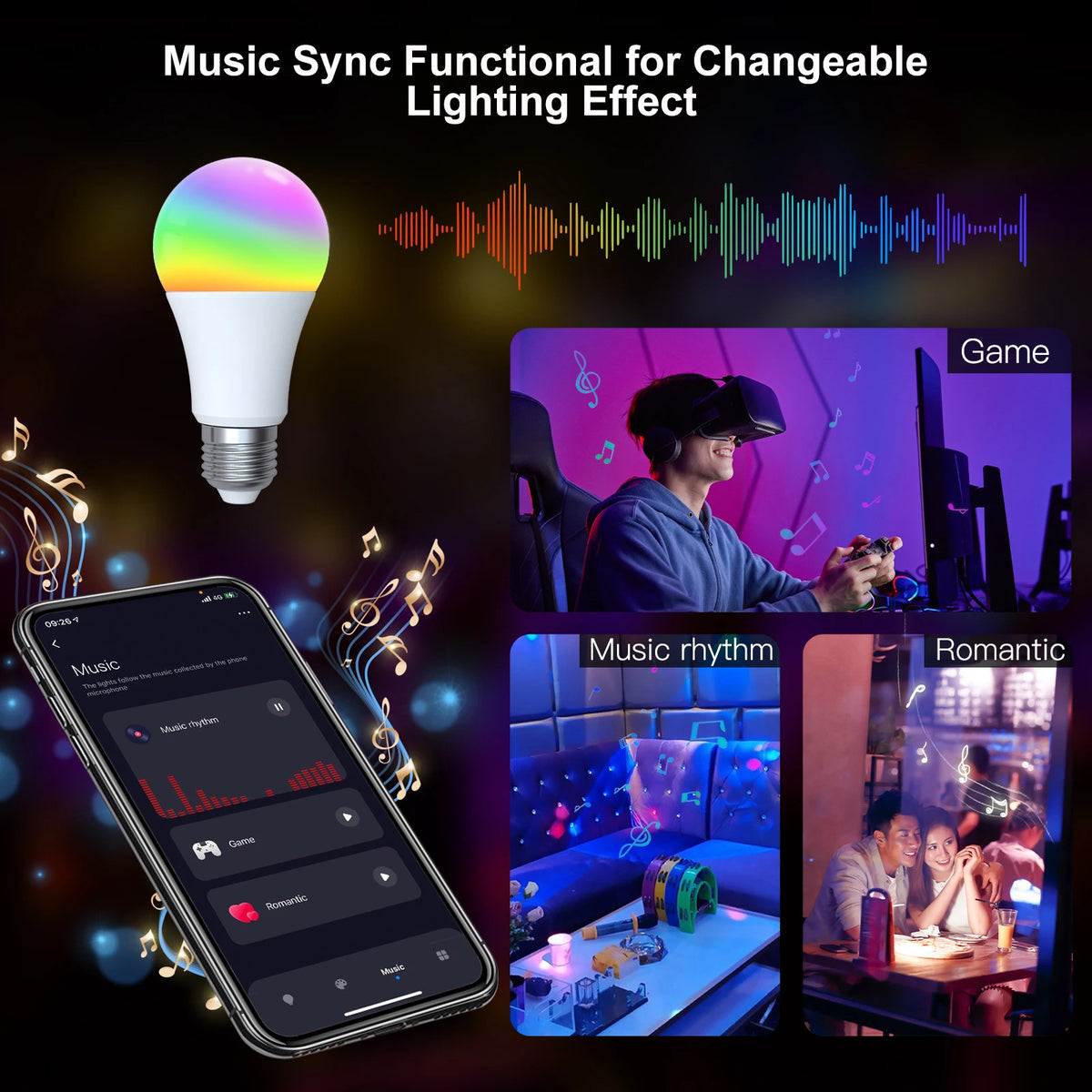 Smart LED Light Bulb – RGB Dimmable WiFi Lamp for Home Automation