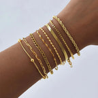 Gold Herringbone Chain Bracelet – Waterproof Stainless Steel for Women
