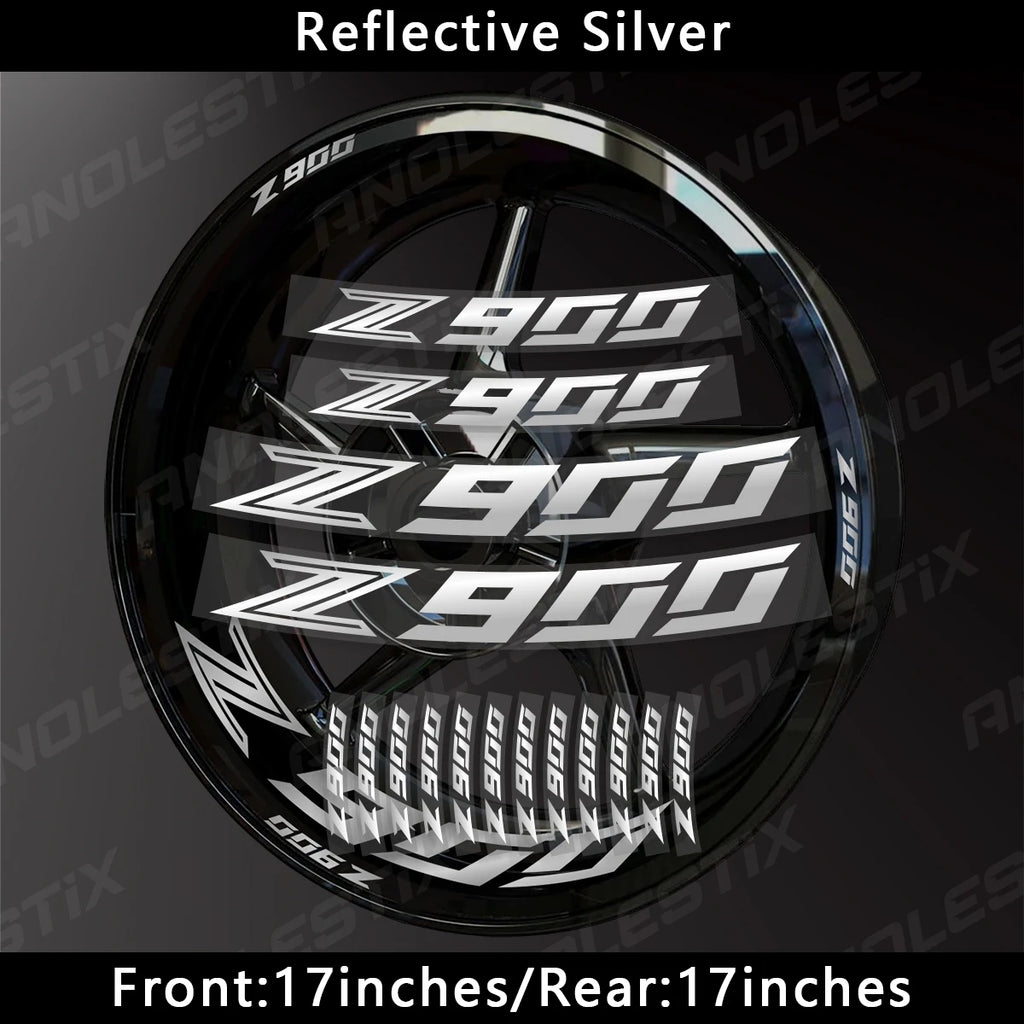 Reflective Motorcycle Rim Stripes – Wheel Hub Decals for Kawasaki Z900