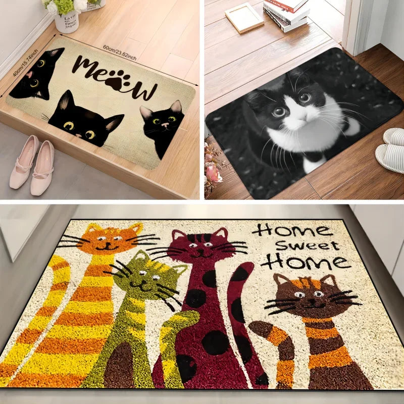 Cat Pattern Area Rug – Non-slip Washable Carpet for Home Living Room Decor