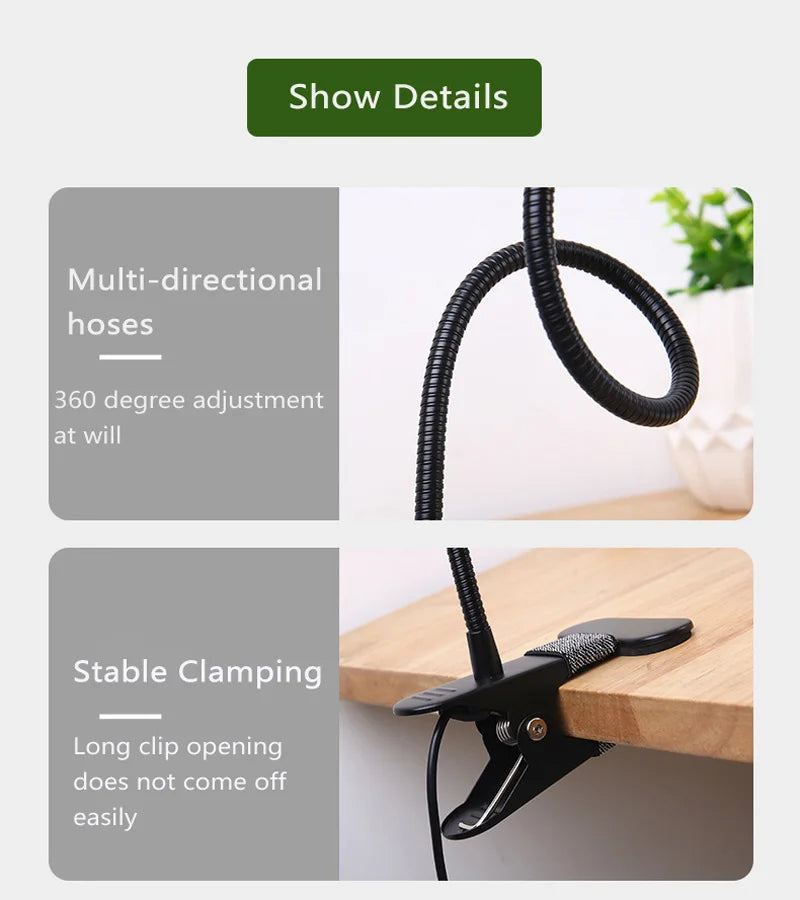 LED Clip-On Desk Lamp – Dimmable Eye Protection for Office and Study
