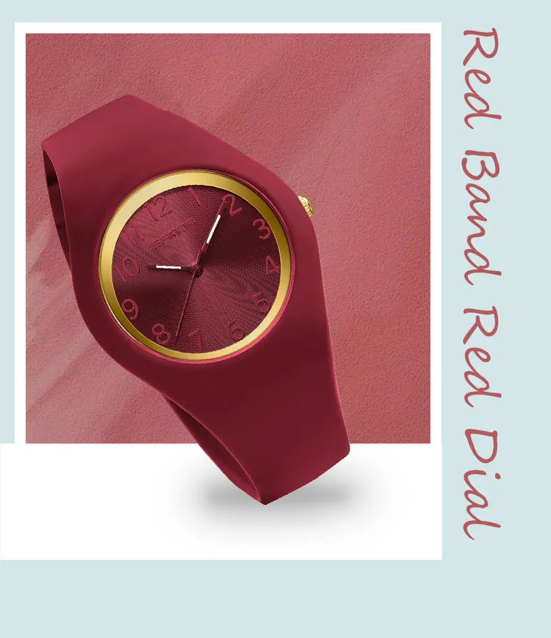Silicone Quartz Wristwatch – Lightweight Sport Clock for Students