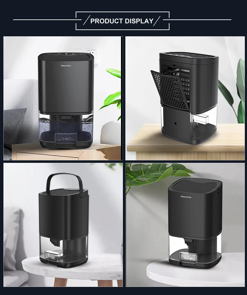 Portable Electric Dehumidifier – Silent Moisture Absorber for Home and Office