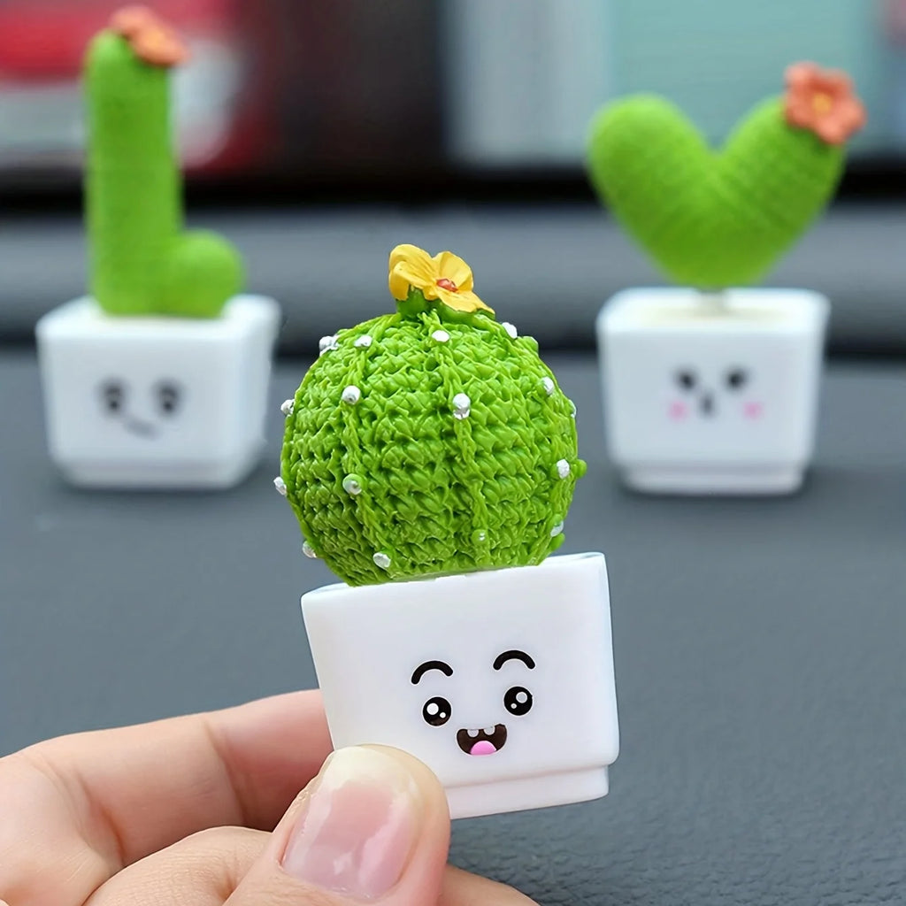 Mini Resin Succulent Cactus Plants – Decorative Ornaments for Home and Office