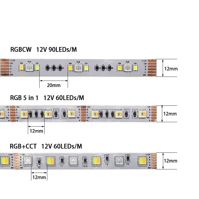 RGBCCT LED Strip Light – Waterproof Flexible Lighting for Home Decor