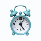 Mini Round Metal Alarm Clock – Portable Quartz Desktop Decor for Home Office