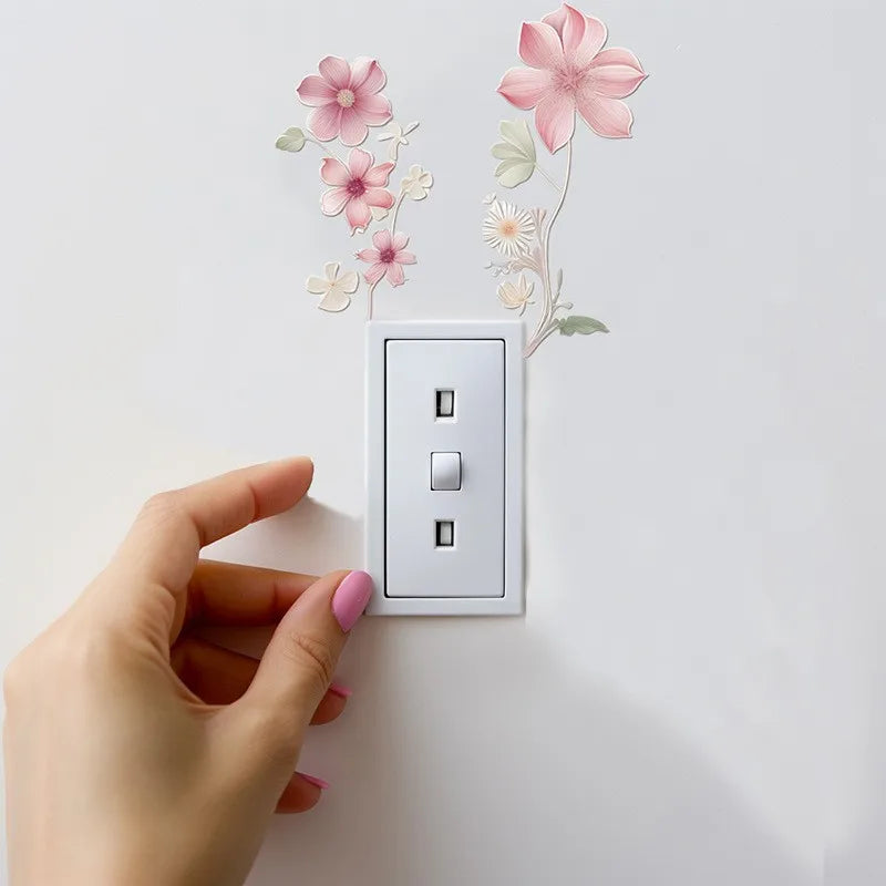 Floral PVC Wall Decal – Removable Waterproof Sticker for Home Decor