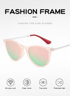 Vintage Round Kids Sunglasses – Polarized Metal UV400 Eyewear for Outdoor Play