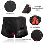 Padded Cycling Underwear Shorts – 5D Gel Breathable Liner for MTB Road Bike
