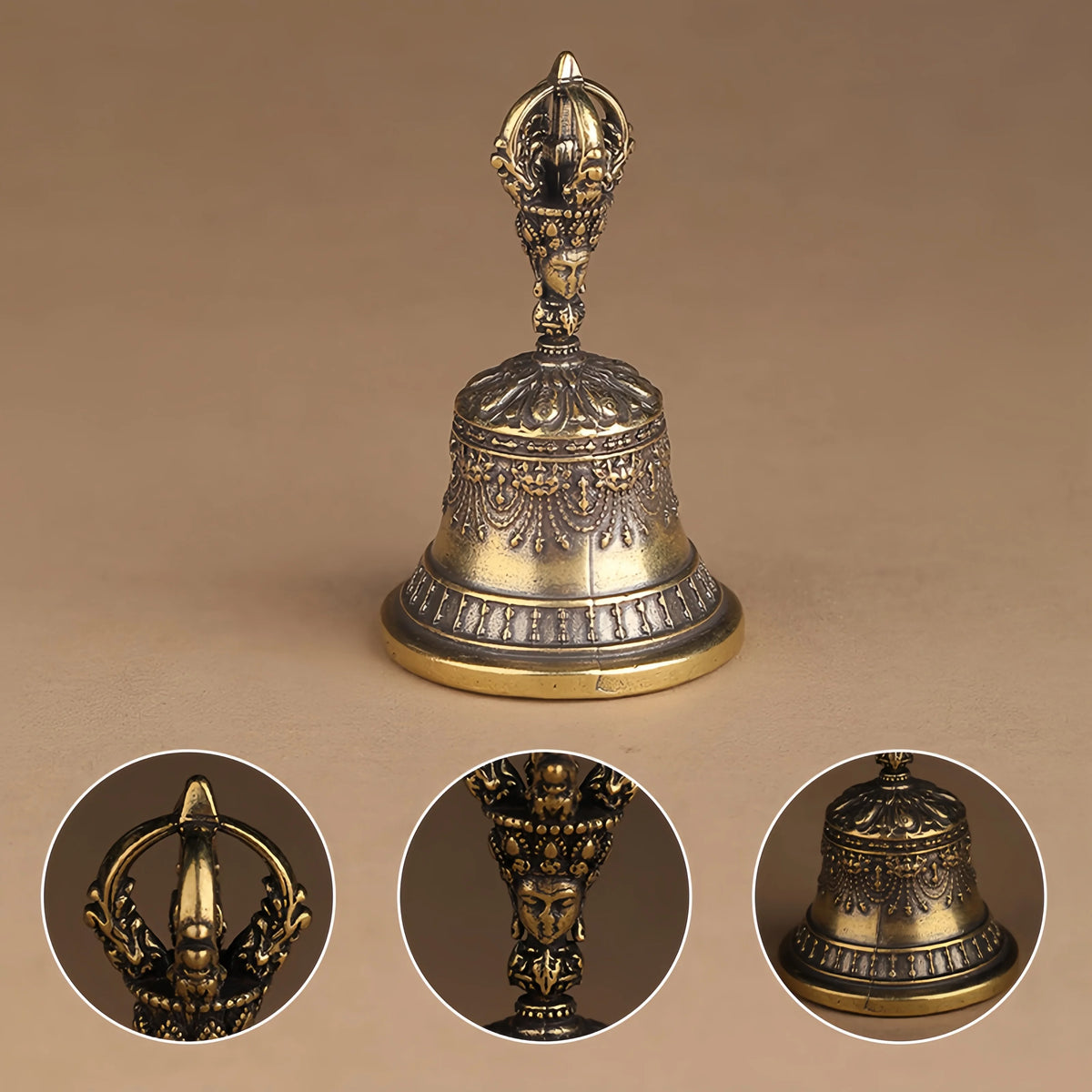 Antique Bronze Bell Pendant – Small Copper Craft for Jewelry Decoration