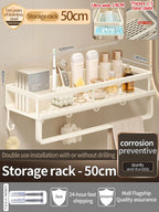 Aluminum Bathroom Shelf – Wall Mounted Storage Rack for Kitchen and Shower