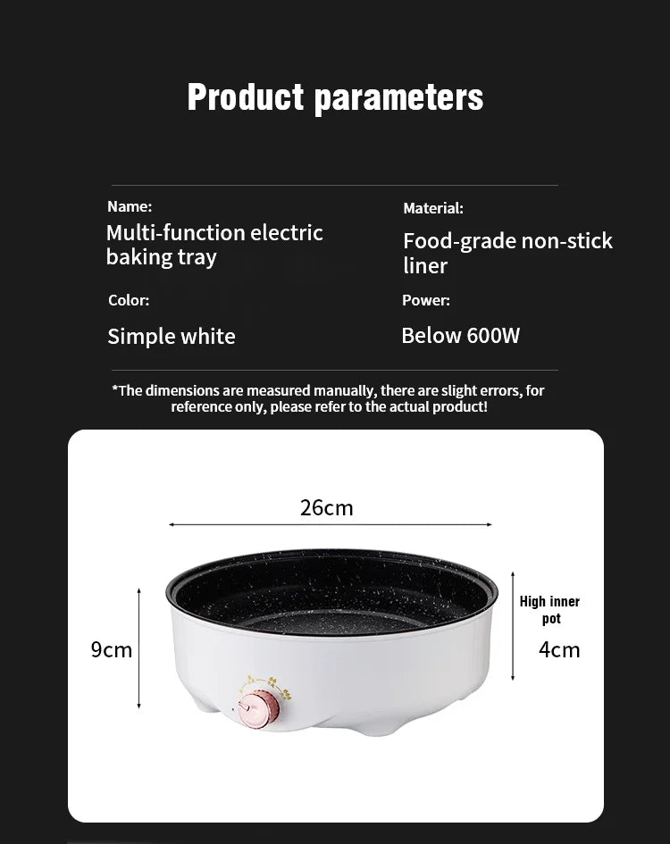 Electric Non-Stick Multicooker – Portable Frying Pan for Home Cooking