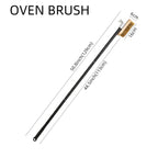 Brass Bristle Pizza Oven Brush – Long Wooden Handle for Kitchen Grill Cleaning