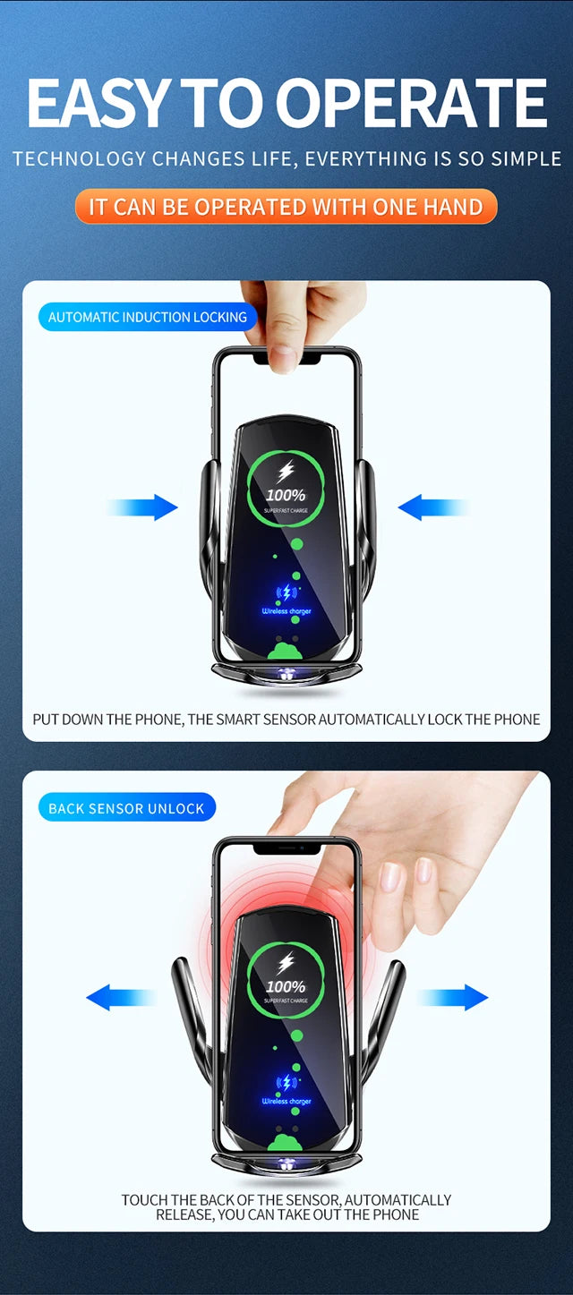 Wireless Car Phone Mount – Adjustable Bracket for Mercedes Benz W204