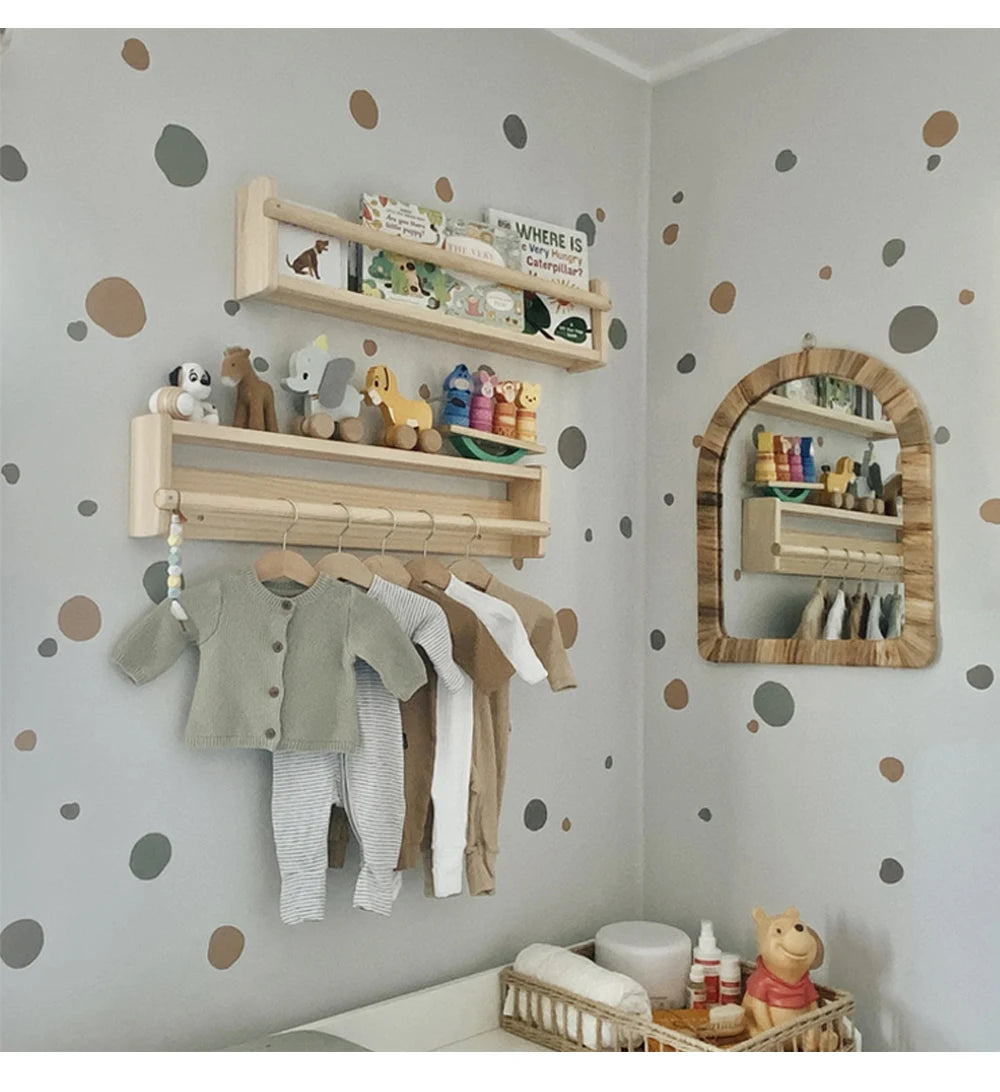 Boho Polka Dot Wall Decals – Colorful Removable Nursery Decor for Kids Room