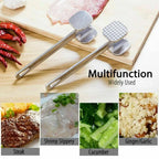 Stainless Steel Meat Tenderizer – Double-Sided Heavy Duty Hammer for Kitchen