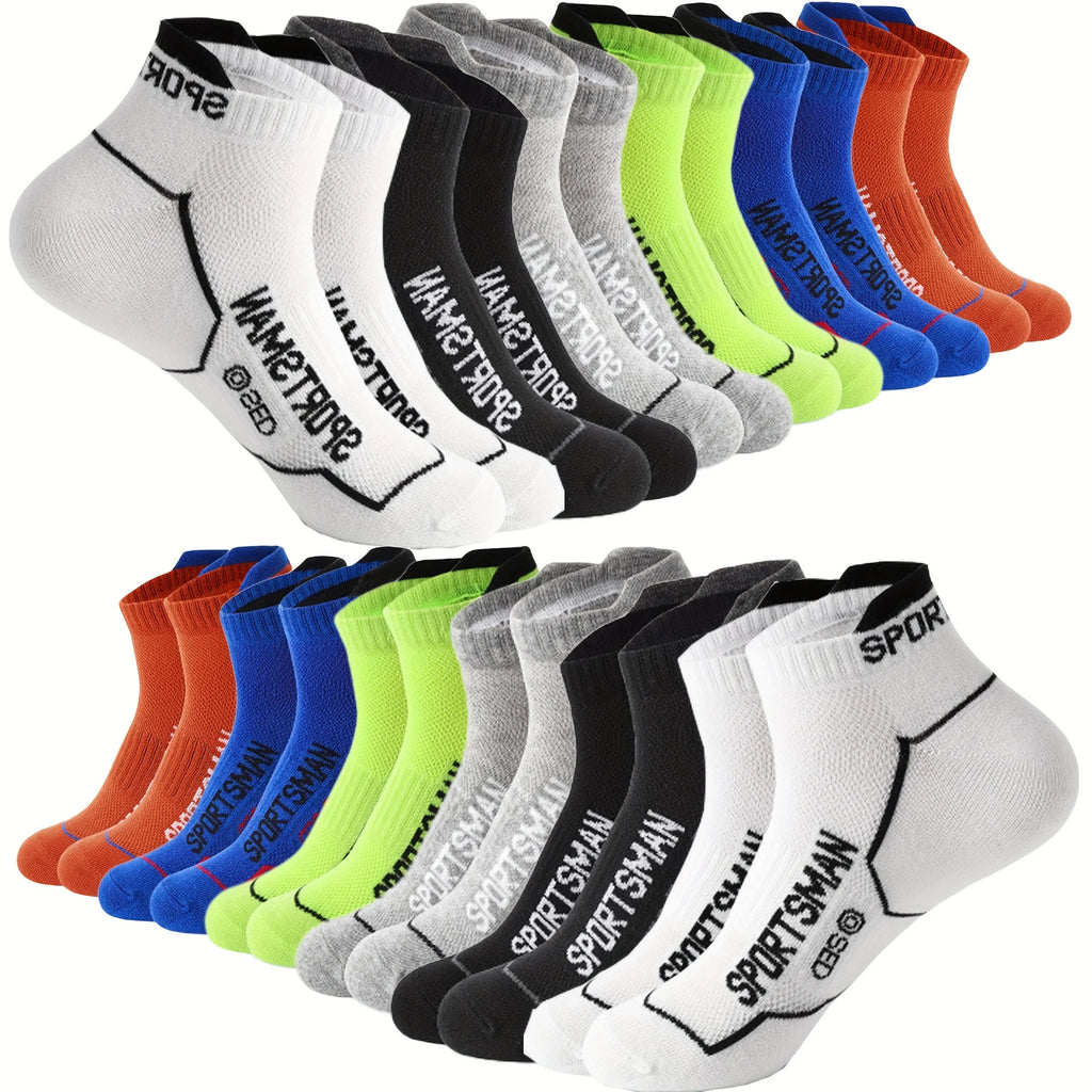 Breathable Ankle Socks – Colorful Invisible Sportswear for Men Running