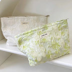 Floral Print Cosmetic Bag – Zippered Makeup Pouch for Travel Essentials