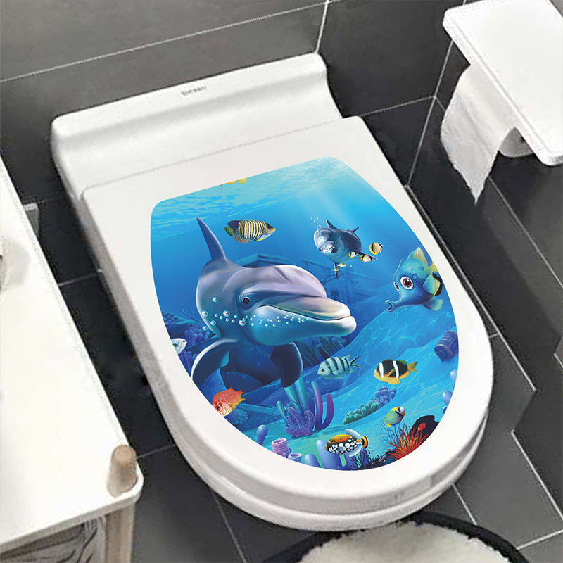 Decorative Toilet Seat Decal – Underwater Sea Shell Art for Bathroom Decor