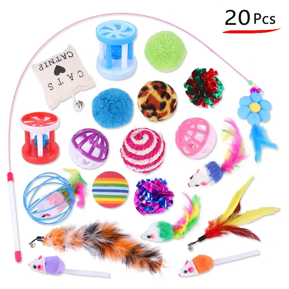 Interactive Cat Play Tunnel – Foldable Mouse and Fish Toy Set for Pets