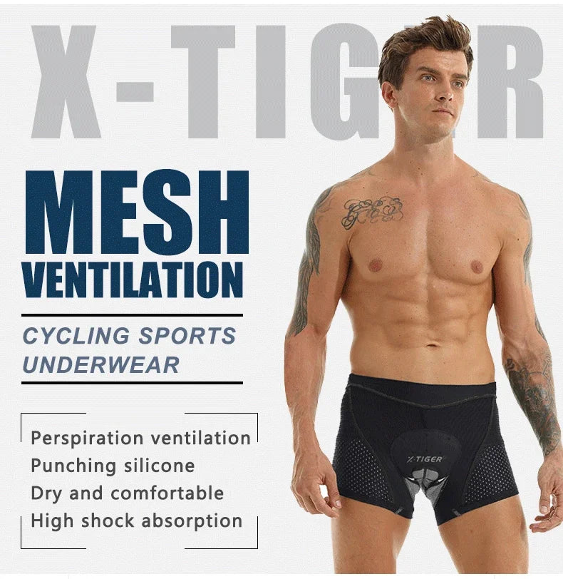 Padded Cycling Underwear Shorts – 5D Gel Breathable Liner for MTB Road Bike