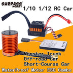 Waterproof Brushless Motor and ESC Combo for 1/10 1/12 1/14 RC Trucks and Buggy