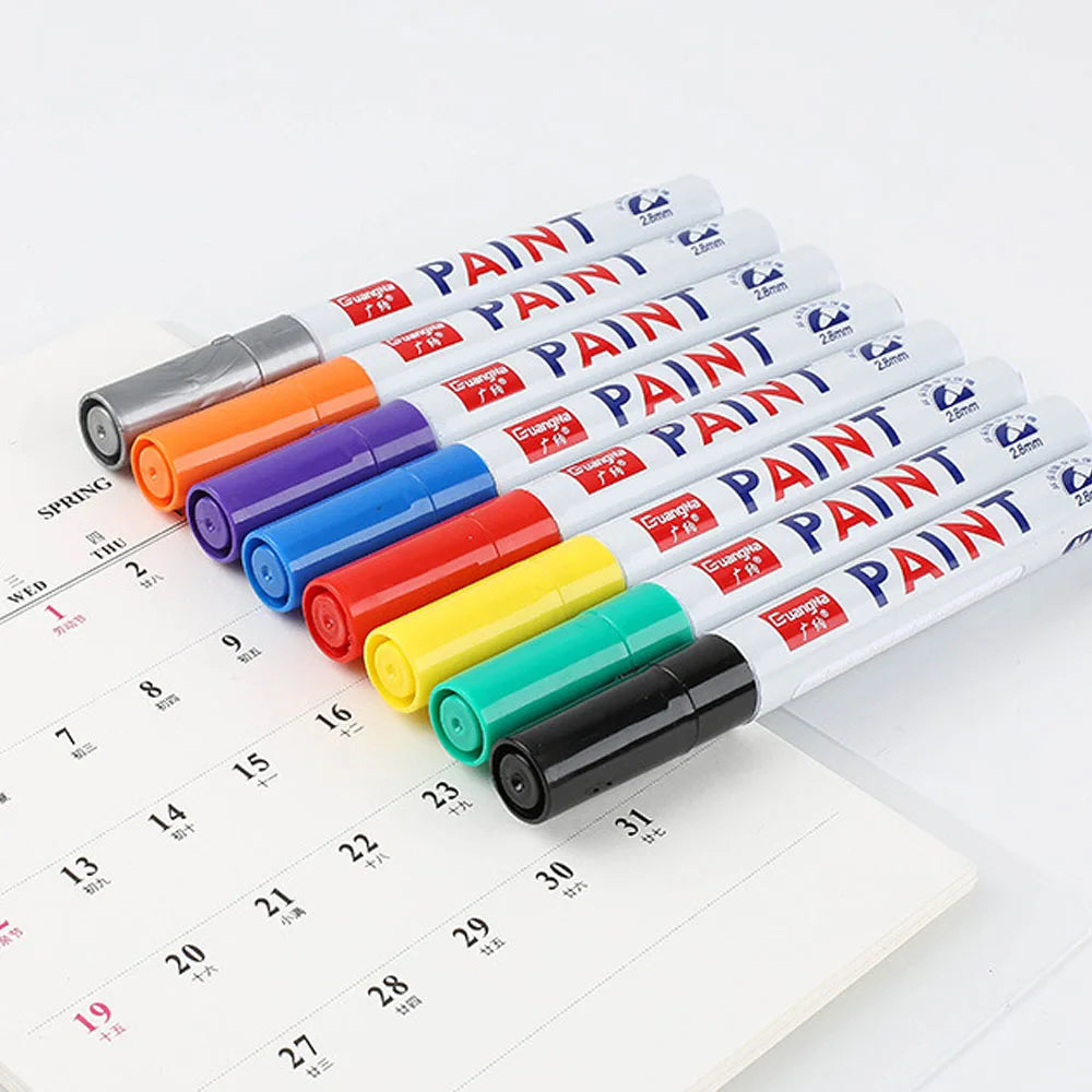 Permanent Paint Marker – Waterproof Oily Ink for Car Tires and Metal