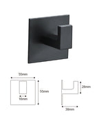 Adhesive Wall Hooks – Heavy Duty Black Hangers for Bathroom and Kitchen