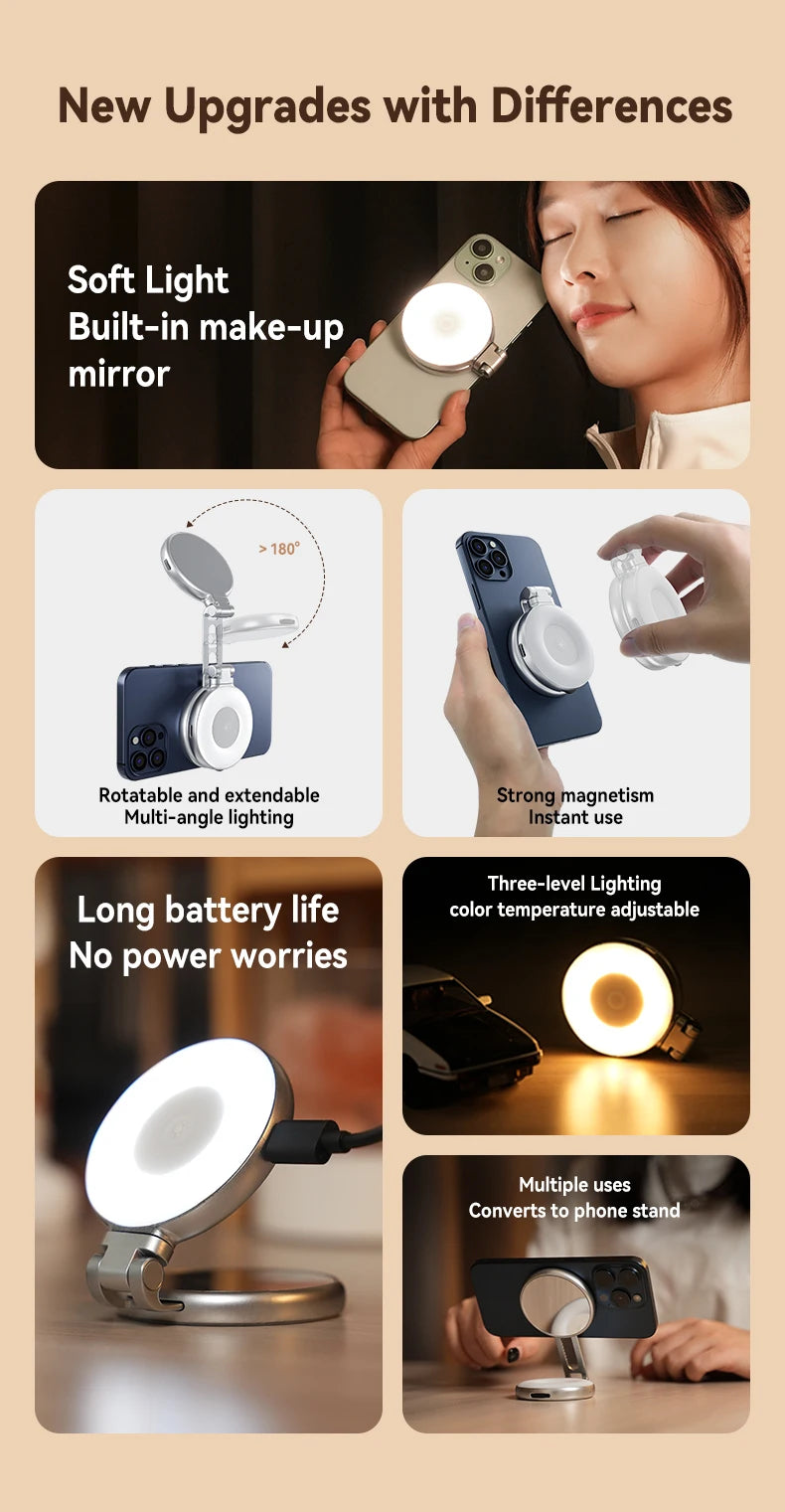 Magnetic Phone Camera Grip – Ergonomic Handheld Stabilizer for Content Creation